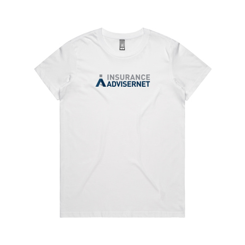 IA - White Women's Maple T with Large Logo Thumbnail