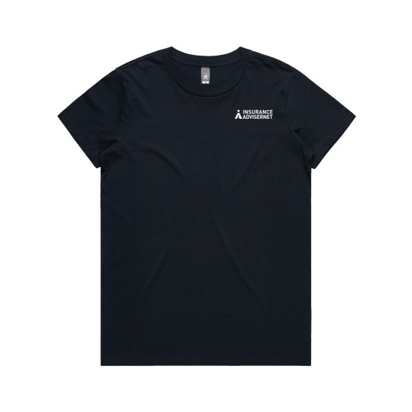IA - Dark Navy Women's Maple T with left Chest Logo Thumbnail