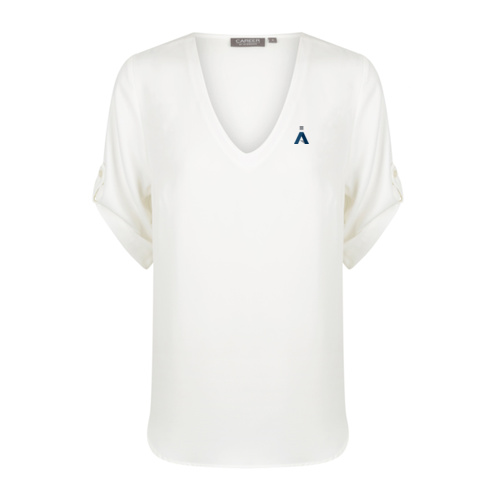 IA - Ivory Women's V Neck Top Thumbnail