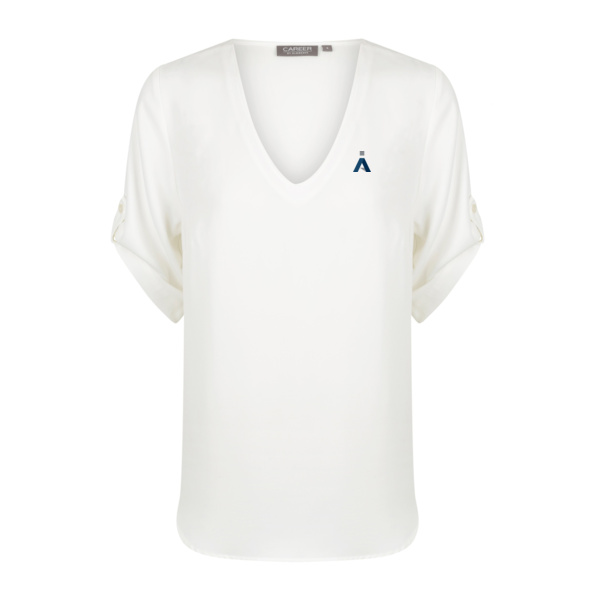 IA - Ivory Women's V Neck Top Thumbnail